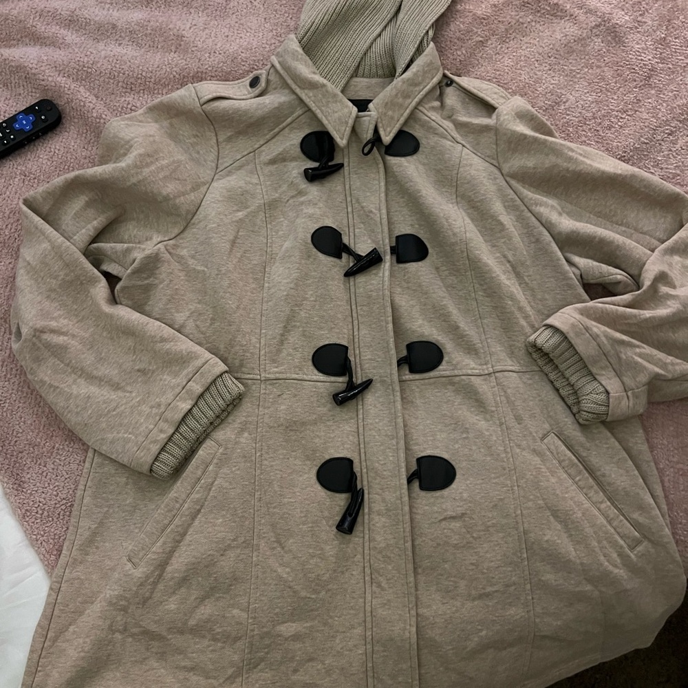 Torrid Tan Trench Coat with Black Toggles